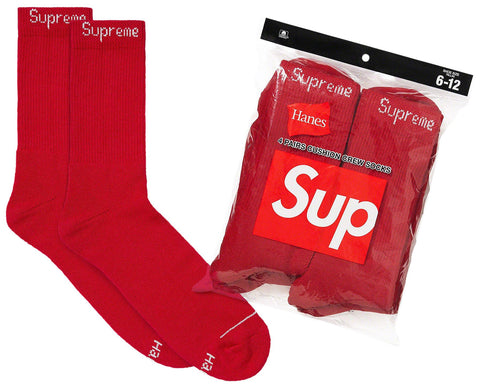 Supreme Hanes Socks (4 Pack) Red