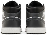 Jordan 1 Mid Black White Iron Grey Men's