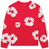 Denim Tears Long Sleeve Cotton Wreath T-shirt Red Men's
