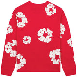 Denim Tears Long Sleeve Cotton Wreath T-shirt Red Men's