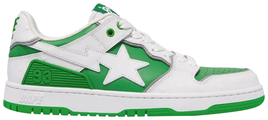A Bathing Ape Sk8 Sta #1 Ostrich Pack White Green