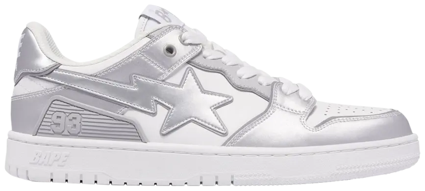 A Bathing Ape Sk8 Sta #4 White Silver