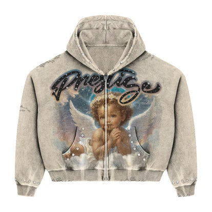 Prestige Angel Hoodie Cream Blue