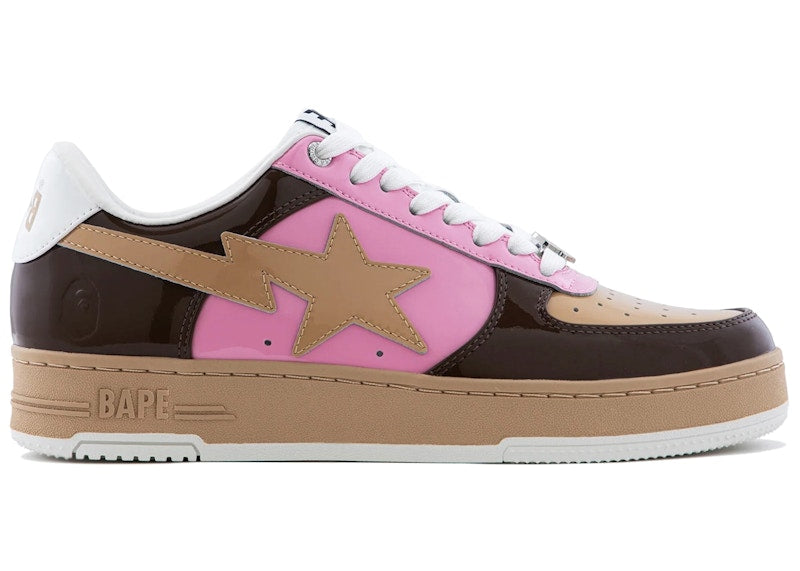 A Bathing Ape Bape Sta #6 Patent Brown Pink