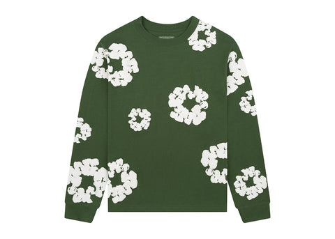 Denim Tears Long Sleeve Cotton Wreath T-shirt Green