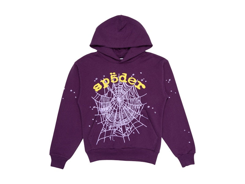 Sp5der Star OG Web V2 Hoodie Purple - Primary Image