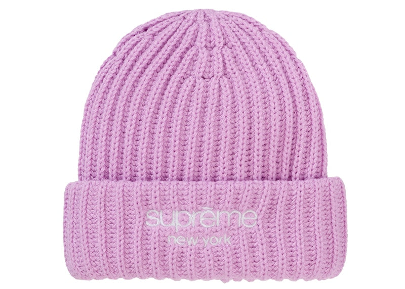 Supreme Chunky Rib Classic Logo Beanie Pink - Primary Image