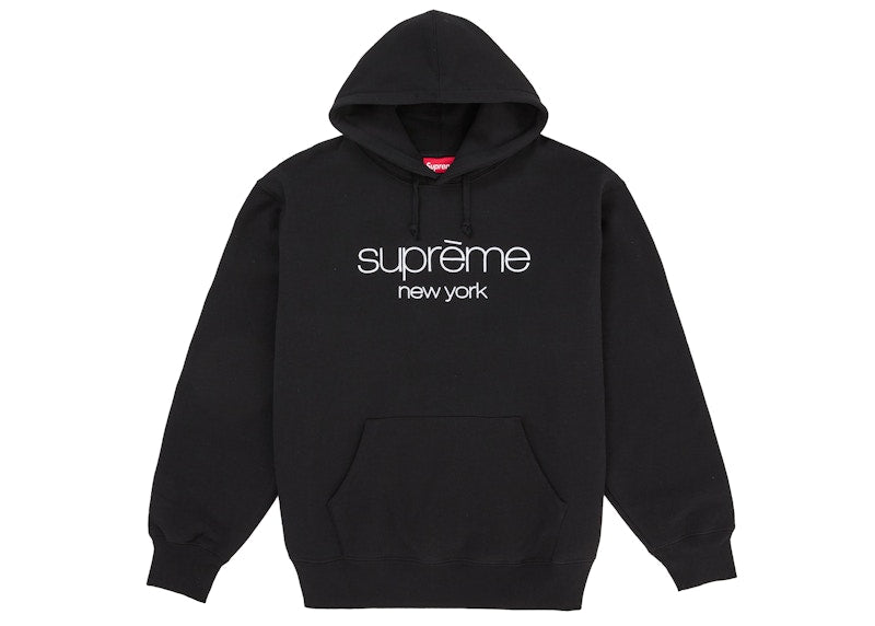 Supreme Classic Logo Hooded Sweatshirt Black