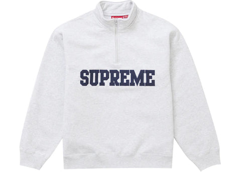 Supreme Collegiate Half Zip Pullover Ash Grey