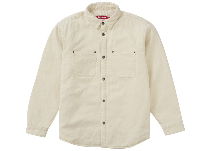 Supreme Faux Shearling Lined Work Shirt Natural - Primary Image