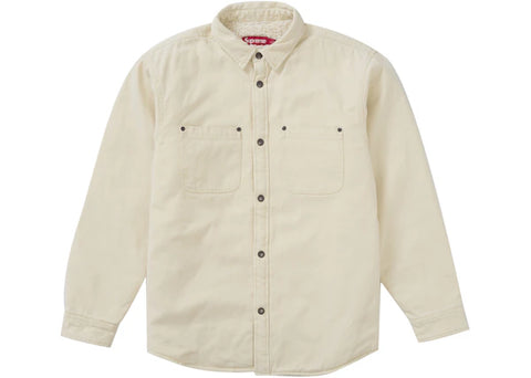 Supreme Faux Shearling Lined Work Shirt Natural