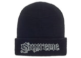 Supreme Metallic Stripe Beanie Black