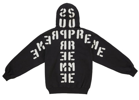 Supreme Mirrored Applique Hooded Sweatshirt Black