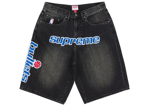 Supreme Mitchell & Ness Washington Bullets Baggy Denim Short Black