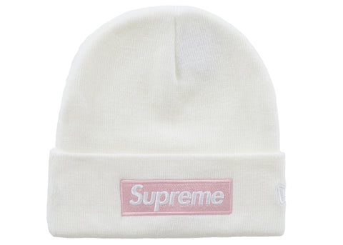 Supreme New Era Box Logo Beanie (FW25) White - Primary Image