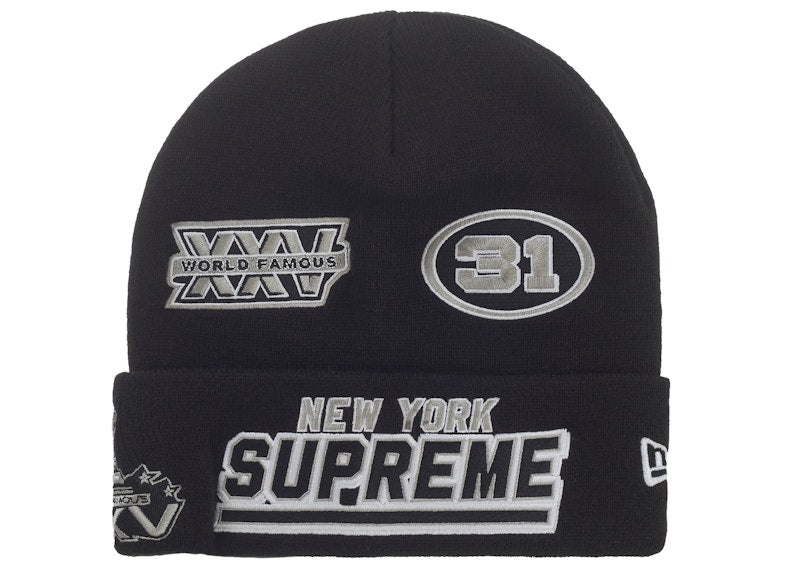 Supreme New Era Football Beanie Black - Primary Image