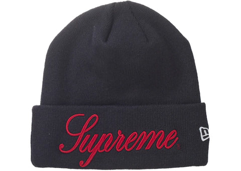 Supreme New Era Script Beanie Navy