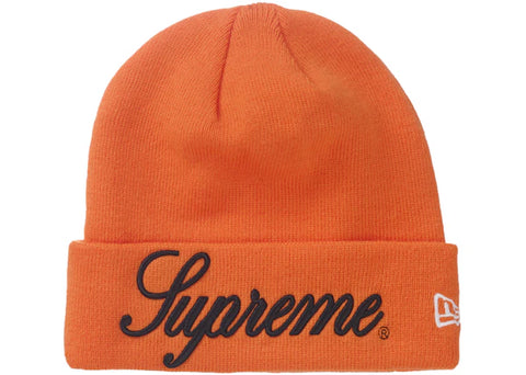 Supreme New Era Script Beanie Orange