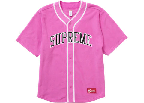 Supreme Polartec Baseball Jersey Pink