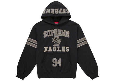 Supreme Rhinestone Eagle Hooded Sweatshirt Black