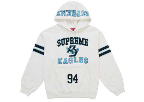 Supreme Rhinestone Eagle Hooded Sweatshirt White