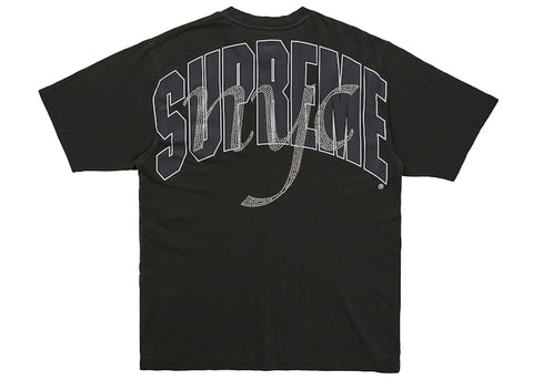 Supreme Rhinestone Script S/S Top Black