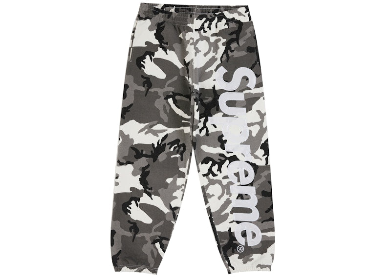 Supreme Satin Applique Sweatpant (SS26) Snow Camo