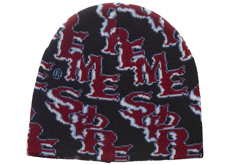 Supreme Slanted Gothic Outline Beanie Black