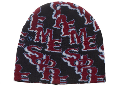Supreme Slanted Gothic Outline Beanie Black