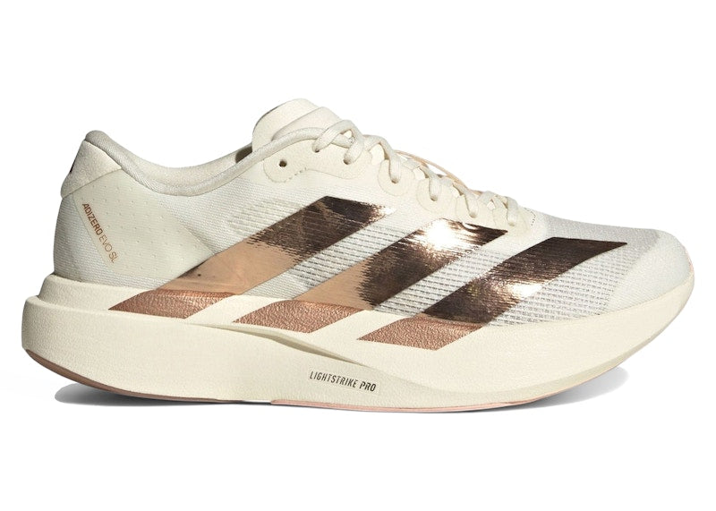 adidas Adizero Evo SL Metallic Stripes Off White Copper (Women's)